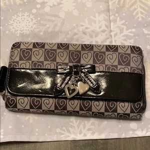 Black and grey heart wallet